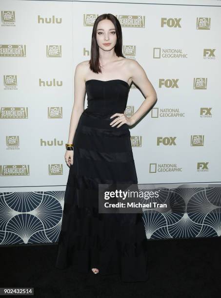 Emma Dumont arrives to the FOX, FX and Hulu 2018 Golden Globe Awards afterparty held at The Beverly Hilton Hotel on January 7, 2018 in Beverly Hills,...