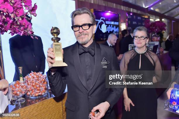 Actor Gary Oldman attends FIJI Water at HFPAs Official Viewing and After-Party at the Wilshire Garden inside The Beverly Hilton on January 7, 2018...