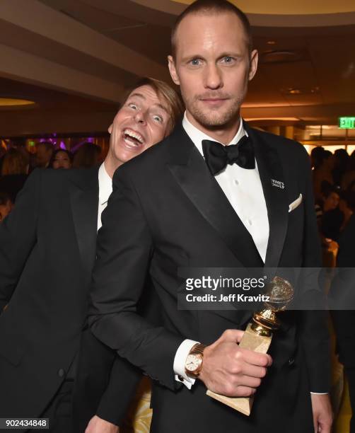 Actors Jack McBrayer and Alexander Skarsgård attend HBO's Official 2018 Golden Globe Awards After Party on January 7, 2018 in Los Angeles, California.