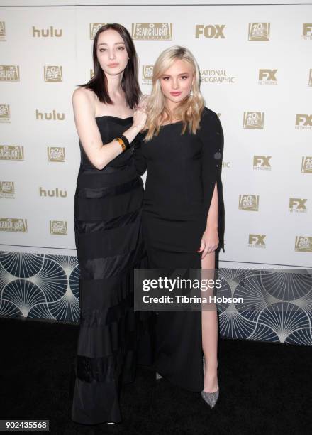 Actors Emma Dumont and Natalie Alyn Lind attend FOX, FX and Hulu 2018 Golden Globe Awards After Party at The Beverly Hilton Hotel on January 7, 2018...
