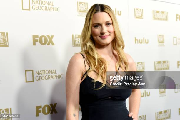 Actor Alexandra Breckenridge attends FOX, FX and Hulu 2018 Golden Globe Awards After Party at The Beverly Hilton Hotel on January 7, 2018 in Beverly...