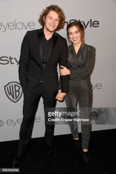 Brett Dier and Haley Lu Richardson attend 19th Annual Post-Golden Globes Party hosted by Warner Bros. Pictures and InStyle at The Beverly Hilton...
