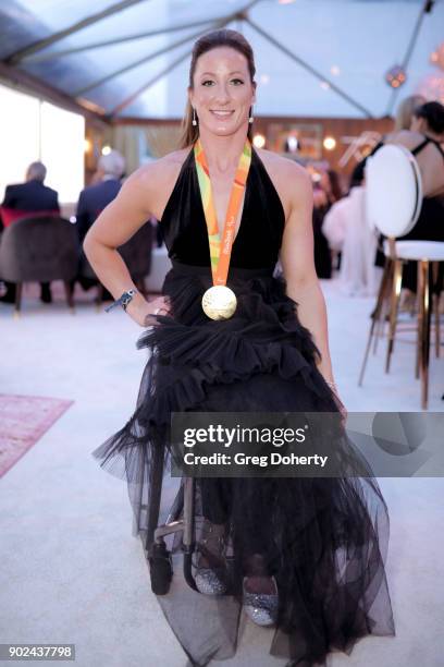 Athlete Tatyana McFadden attends the Official Viewing and After Party of The Golden Globe Awards bosted by The Hollywood Foreign Press Association on...