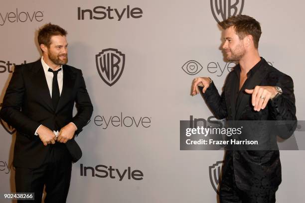 Actors Geoff Stults and Chris Hemsworth attend 19th Annual Post-Golden Globes Party hosted by Warner Bros. Pictures and InStyle at The Beverly Hilton...