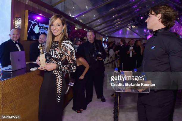 Actor Allison Janney attends FIJI Water at HFPAs Official Viewing and After-Party at the Wilshire Garden inside The Beverly Hilton on January 7,...
