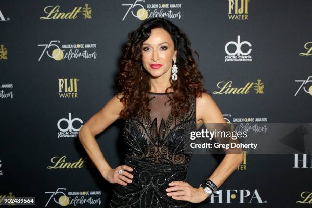 Actor Sofia Milos attends the Official Viewing and After Party of The Golden Globe Awards bosted by The Hollywood Foreign Press Association on...