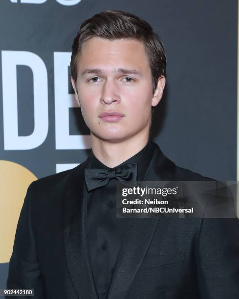 75th ANNUAL GOLDEN GLOBE AWARDS -- Pictured: Actor Ansel Elgort arrives to the 75th Annual Golden Globe Awards held at the Beverly Hilton Hotel on...