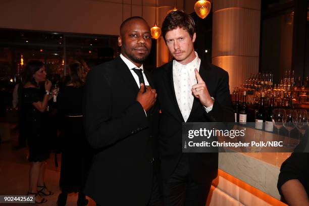 75th ANNUAL GOLDEN GLOBE AWARDS -- Pictured: Malcolm Barrett and Anders Holm enjoy NBC and USA Networks post-Golden Globe Awards party Sunday,...