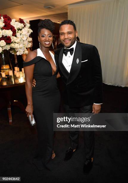 Actor Anthony Anderson and Alvina Stewart attends the 2018 InStyle and Warner Bros. 75th Annual Golden Globe Awards Post-Party at The Beverly Hilton...