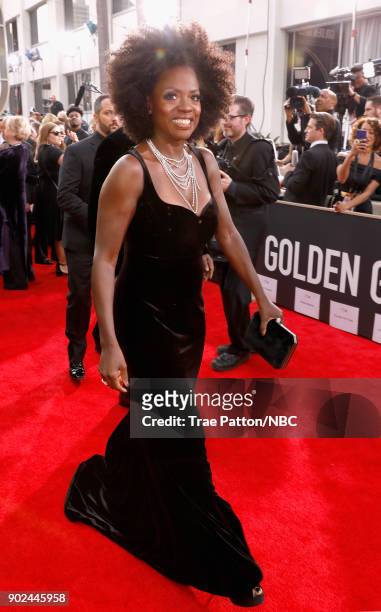 75th ANNUAL GOLDEN GLOBE AWARDS -- Pictured: Actor Viola Davis arrive to the 75th Annual Golden Globe Awards held at the Beverly Hilton Hotel on...