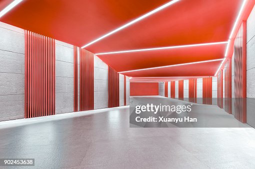 Colorblock Corridor Modern Architecture Orange Color Corridor High-Res Stock Photo - Getty ...