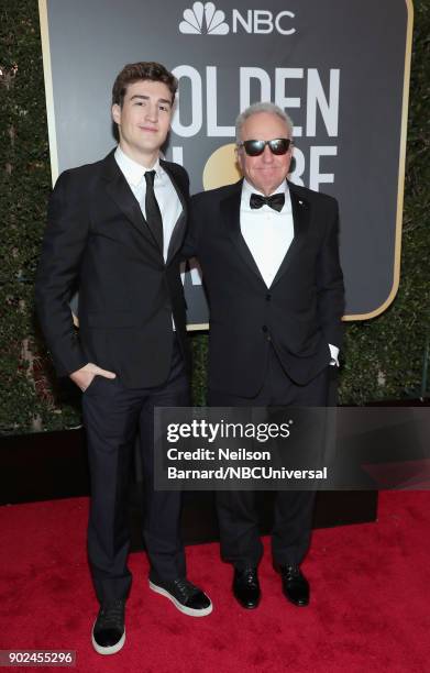 75th ANNUAL GOLDEN GLOBE AWARDS -- Pictured: Producer Lorne Michaels and Edward Edward Lipowitz arrive to the 75th Annual Golden Globe Awards held at...