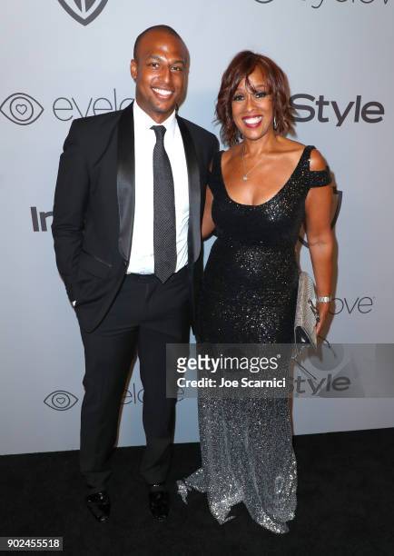 William Bumpus Jr. And Gayle King attend the 2018 InStyle and Warner Bros. 75th Annual Golden Globe Awards Post-Party at The Beverly Hilton Hotel on...