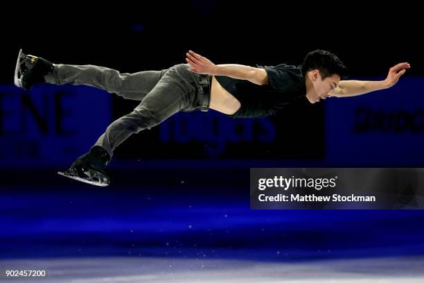 Nathan Chen skates in the Smucker's Skating Spectacular during the 2018 Prudential U.S. Figure Skating Championships at the SAP Center on January 7,...