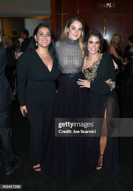 Shailene Woodley, Nikki Reed and guest attend the 2018 InStyle and Warner Bros. 75th Annual Golden Globe Awards Post-Party at The Beverly Hilton...