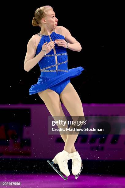 Bradie Tennell skates in the Smucker's Skating Spectacular during the 2018 Prudential U.S. Figure Skating Championships at the SAP Center on January...