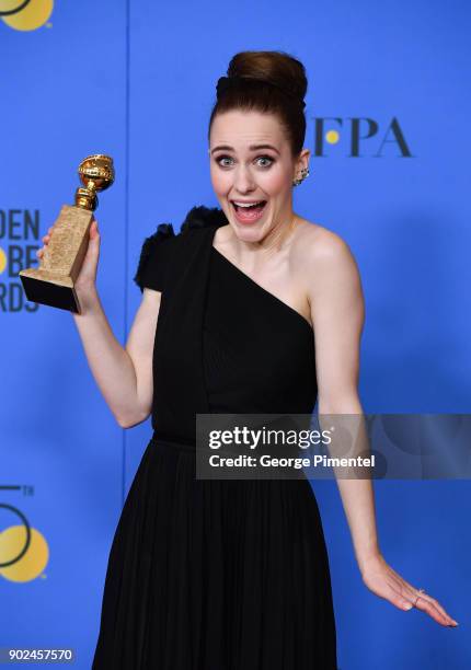 Actor Rachel Brosnahan, winner of the award for Best Performance by an Actress in a Television Series for 'The Marvelous Mrs. Maisel,' attends The...