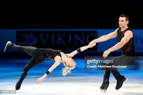 Alexa Scimeca-Knierim and Chris Knierim skate in the Smucker's Skating Spectacular during the 2018 Prudential U.S. Figure Skating Championships at...