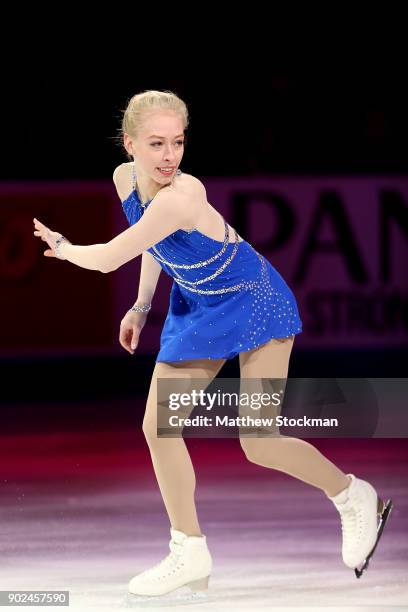 Bradie Tennell skates in the Smucker's Skating Spectacular during the 2018 Prudential U.S. Figure Skating Championships at the SAP Center on January...