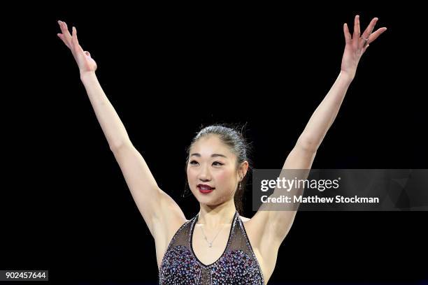 Marai Nagasu skates in the Smucker's Skating Spectacular during the 2018 Prudential U.S. Figure Skating Championships at the SAP Center on January 7,...