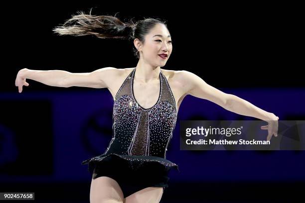 Marai Nagasu skates in the Smucker's Skating Spectacular during the 2018 Prudential U.S. Figure Skating Championships at the SAP Center on January 7,...