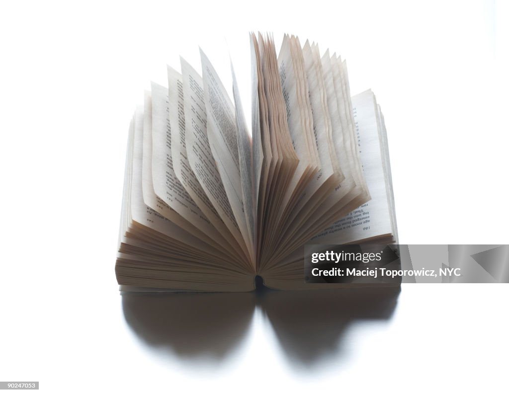 Pages turning in a book