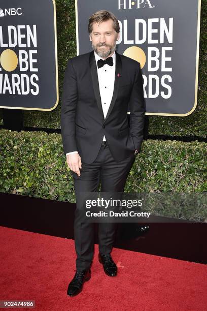 Nikolaj Coster-Waldau attends the 75th Annual Golden Globe Awards - Arrivals at The Beverly Hilton Hotel on January 7, 2018 in Beverly Hills,...