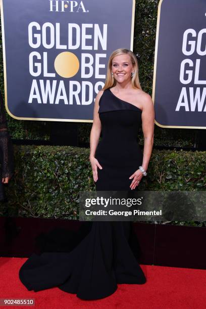 Actor Reese Witherspoon attends The 75th Annual Golden Globe Awards at The Beverly Hilton Hotel on January 7, 2018 in Beverly Hills, California.