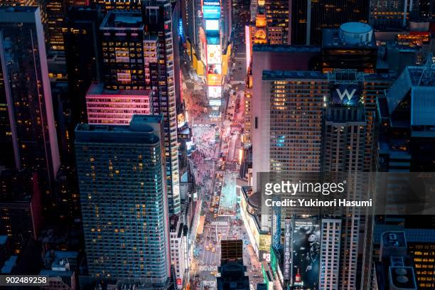 times square from above - times square manhattan stockfoto's en -beelden