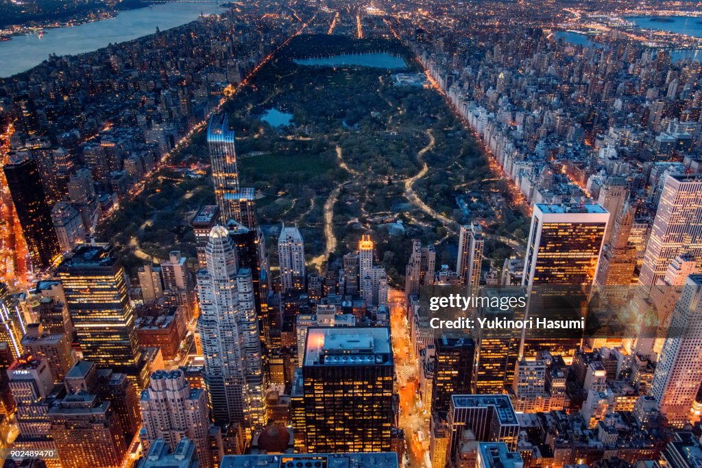 Midtown from above at twilight