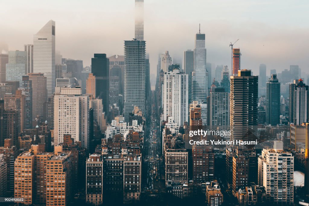 Manhattan skyline from above