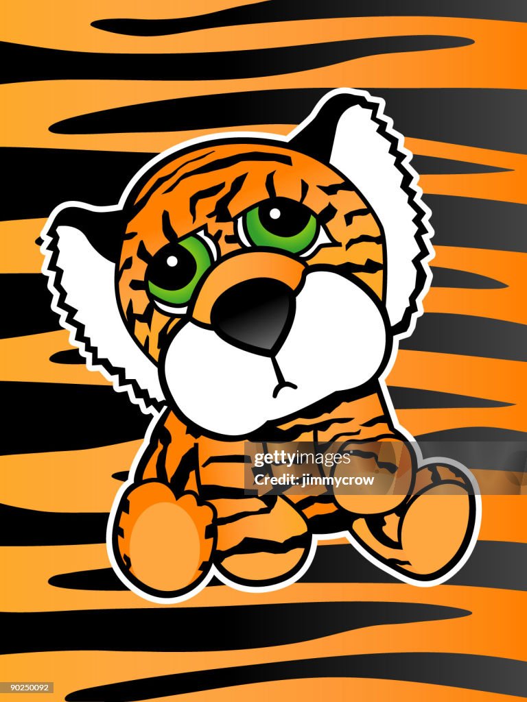 Cute baby Tiger illustration with Stripes