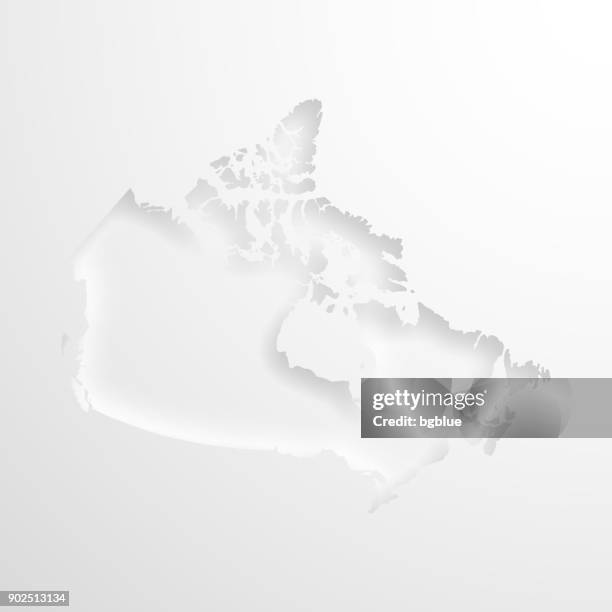 canada map with embossed paper effect on blank background - canada map stock illustrations