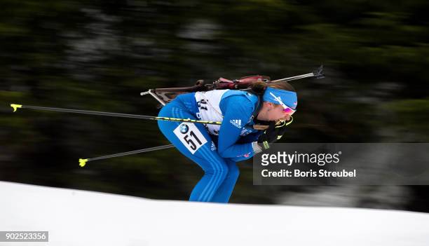 Susan Dunklee of USA competes during the 7.5 km IBU World Cup Biathlon Oberhof women's Sprint on January 4, 2018 in Oberhof, Germany.