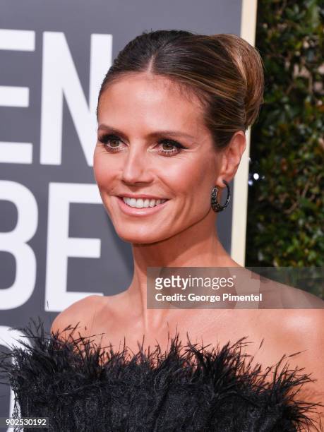 Heidi Klum attends The 75th Annual Golden Globe Awards at The Beverly Hilton Hotel on January 7, 2018 in Beverly Hills, California.