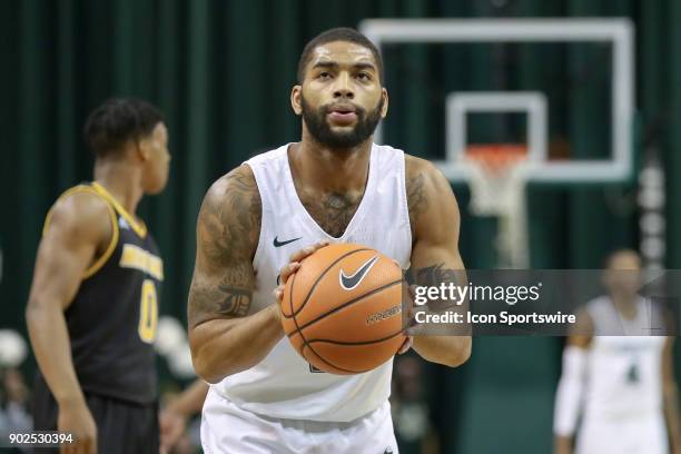 Cleveland State Vikings Dontel Highsmith at the foul line during the second half of the men's college basketball game between the Milwaukee Panthers...