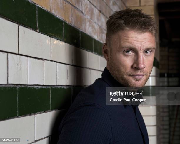 Broadcaster, TV panelist and former England International cricketer, Andrew Flintoff is photographed for the Telegraph on November 8, 2016 in London,...