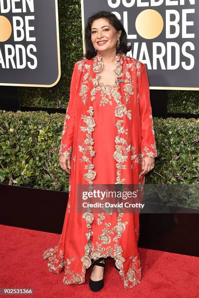 Meher Tatna attends the 75th Annual Golden Globe Awards - Arrivals at The Beverly Hilton Hotel on January 7, 2018 in Beverly Hills, California.