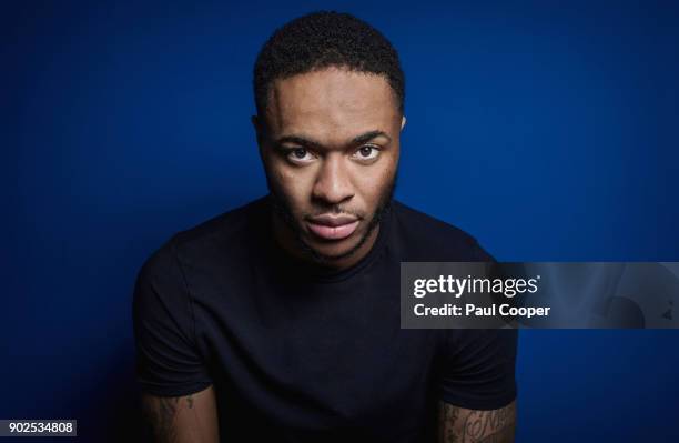 Footballer Raheem Sterling is photographed for the Sunday Times on December 4, 2017 in Manchester, England.