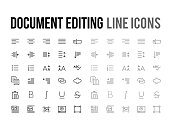 Document text editing vector line icon for app, mobile website