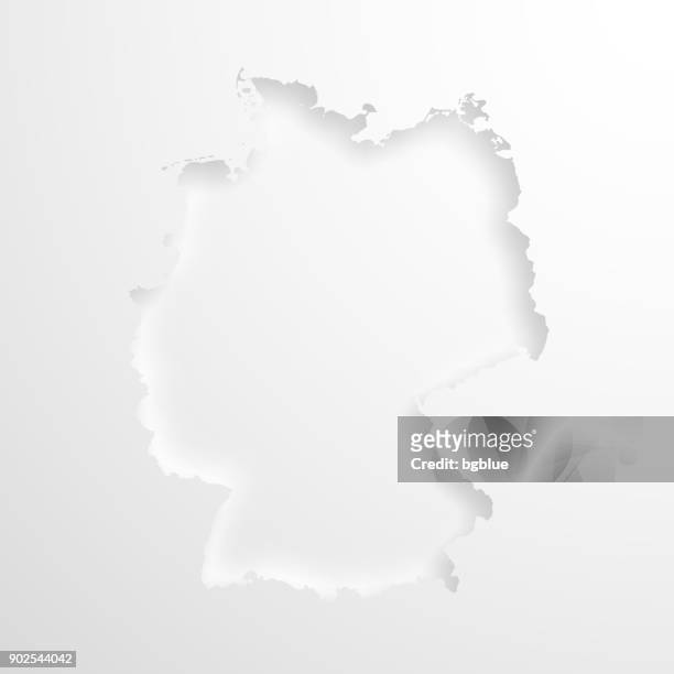 deutschland karte mit geprägtem papier wirkung auf leeren hintergrund - deutschland stock-grafiken, -clipart, -cartoons und -symbole
