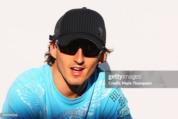 Robert Kubica of Poland and BMW Sauber is seen in the paddock following the Belgian Grand Prix at the Circuit of Spa Francorchamps on August 30, 2009...