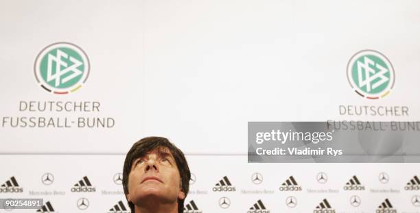 Head coach Joachim Loew of Germany attends the German National Team press conference at Cologne's Guerzenich on September 1, 2009 in Cologne, Germany.