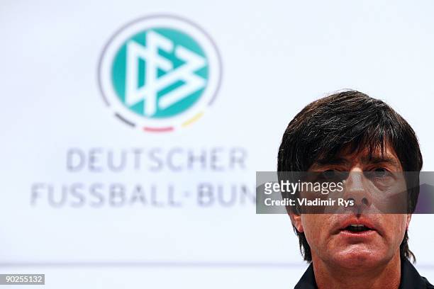 Head coach Joachim Loew of Germany attends the German National Team press conference at Cologne's Guerzenich on September 1, 2009 in Cologne, Germany.