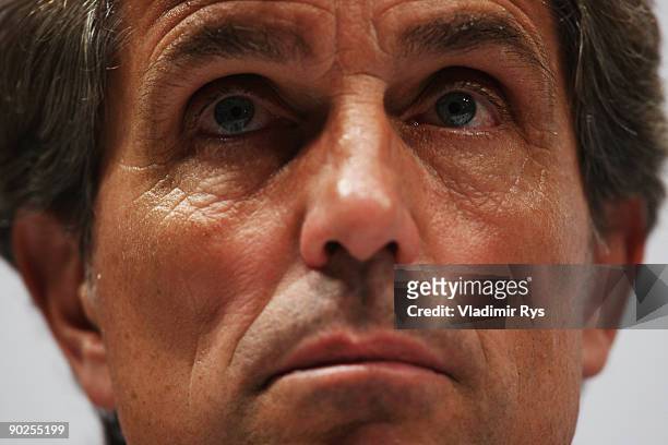 National Team head coach Rainer Adrion attends the German National Team press conference at Cologne's Guerzenich on September 1, 2009 in Cologne,...