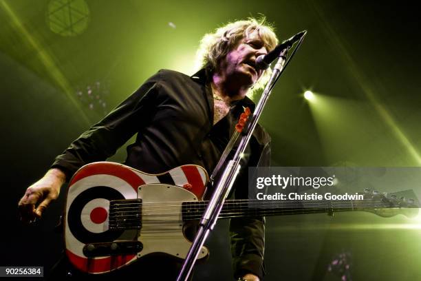 Rick Parfitt of Status Quo performs on stage at Hallenstadion on August 22, 2009 in Zurich, Switzerland.