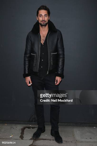 Hugo Taylor attends the Blood Brother show at BFC Show Space during London Fashion Week Men's January 2018 on January 8, 2018 in London, England.