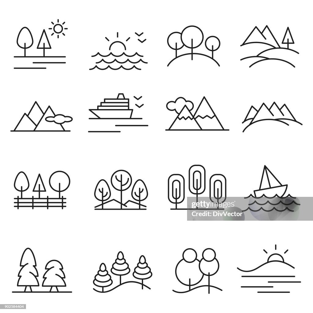 Landscape icon set