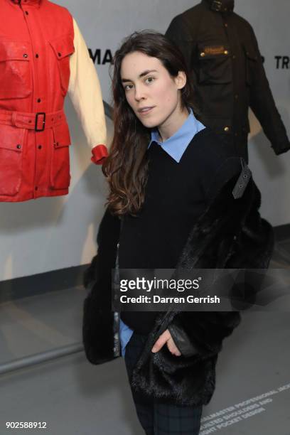 Tallulah Harlech attends the Belstaff AW18 Mens & Womens Presentation during London Fashion Week Men's January 2018 on January 8, 2018 in London,...