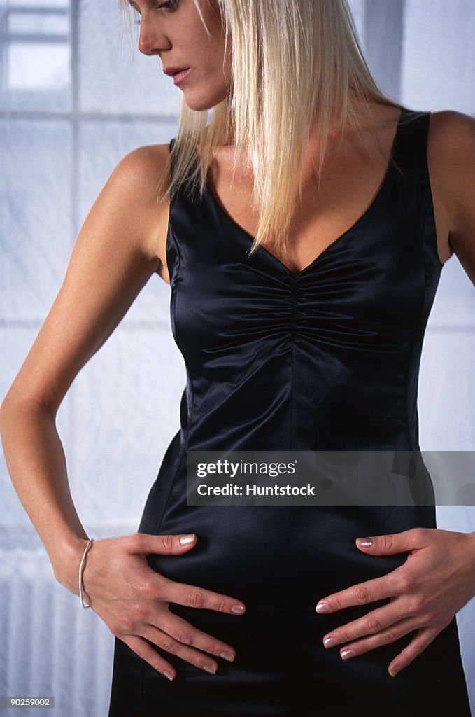 Woman in little black dress